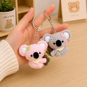 Crochet Mini Koala Keychain, Cute Koala Bag Charm, Handmade Amigurumi Koala, Backpack Charm, Cute Gift for Her, Animal Lover Gift