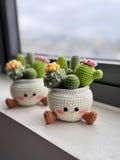 Smiling Cactus Crochet Pot | Handmade Crochet Cactus | Cute Desk Decor | Cheer Up & Stress Relief Gift | Handmade Gift | Gift For Her product logo
