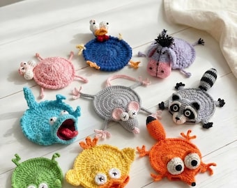 Funny Animal Crochet Coaster | Handmade Cute Mug Rug | Kawaii Drink Coaster | Custom Color Coaster | Gift for Best Friend | Lizard Coaster