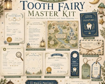 Kit da Fada do Dente para Menino, Recibos, Passaporte, Certificado (Download Digital)