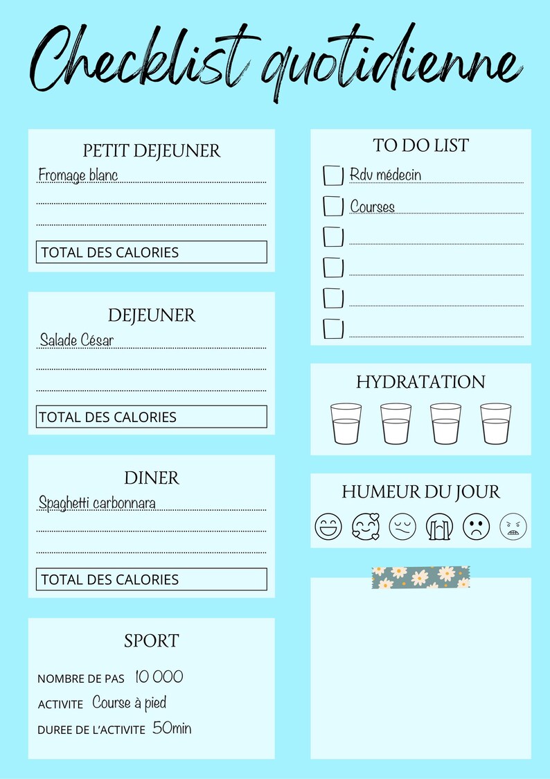 Template to Download to Print or Complete - My Daily Checklist - Daily ...