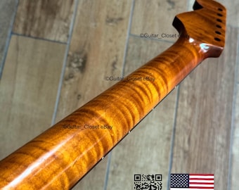 ギタークローゼット ローステッドフレイムメイプル ローズウッド指板 ギターネック ストラトキャスター用 フェンダーオールパーツ＆ウォーモスボディ対応 SR2BS4