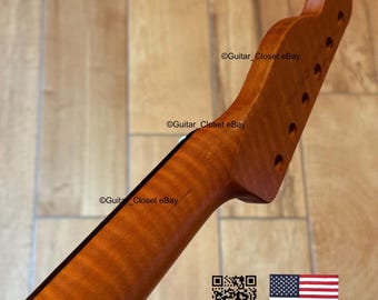 ギタークローゼット ローステッドフレイムメイプル ローズウッド指板 テレキャスター用ギターネック フェンダーオールパーツ＆ウォーモスボディ対応 TR024