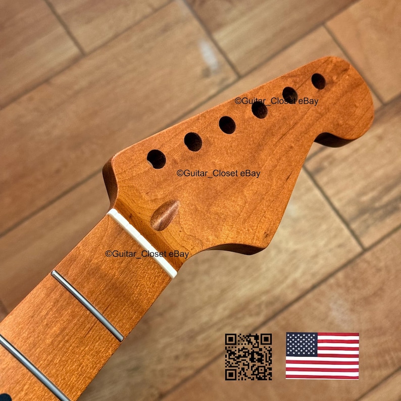 Braço de guitarra Guitar Closet com escala em maple torrado para Stratocaster, compatível com corpos Fender Allparts e Warmoth 0SMi imagem 1