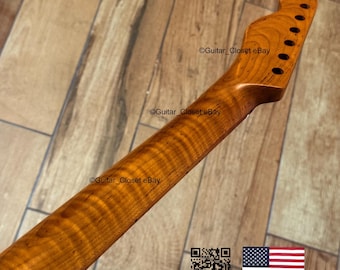 Guitar Closet Roasted Flame Maple  Fingerboard Guitar Neck for Tele Telecaster fits Fender, Allparts & Warmoth bodies TM2L