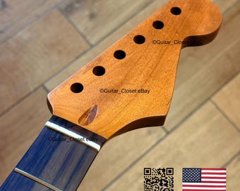 Mástil de guitarra Guitar Closet de arce tostado con diapasón de palisandro para Stratocaster, compatible con cuerpos Fender Allparts y Warmoth 0SRH