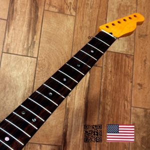 Guitar Closet Mástil de guitarra de acero inoxidable con diapasón de palisandro y radio de 12 pulgadas para Telecaster, compatible con cuerpos Fender Allparts Warmoth fTRH imagen 9