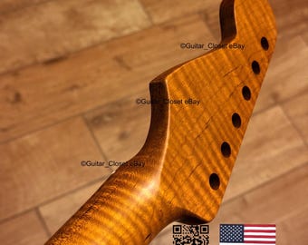 Gitaarkast Geroosterde Vlam Esdoorn Gitaarhals voor Strat Stratocaster past op Fender Allparts & Warmoth bodies SM2P
