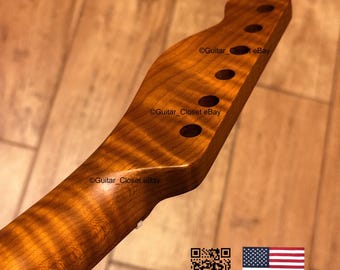 Guitar Closet Roasted Flame Maple  Fingerboard Guitar Neck for Tele Telecaster fits Fender, Allparts & Warmoth bodies TM2L