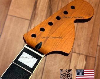 Gitarrenschrank Jazzmaster Gebundener Roasted Maple Palisander Griffbrett Gitarrenhals für Stratocaster passend für Fender Allparts Warmoth Körper JZRE