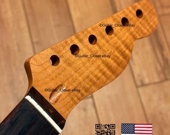Guitar Closet Roasted Flame Maple Rosewood Fingerboard Guitar Neck for Tele Telecaster fits Fender Allparts & Warmoth bodies 2TMC
