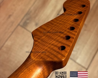 Guitar Closet Roasted Flame Maple Guitar Neck for Strat Stratocaster fits Fender Allparts & Warmoth bodies SM2G