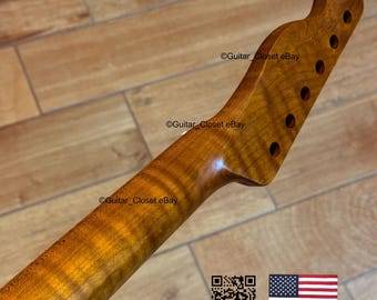 Guitar Closet Roasted Flame Maple  Fingerboard Guitar Neck for Tele Telecaster fits Fender, Allparts & Warmoth bodies TM2J