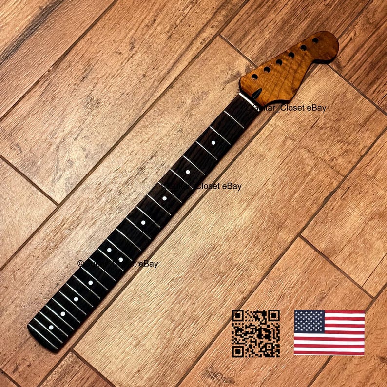 Guitar Closet Roasted Flame Maple Rosewood Fingerboard Guitar Neck for Strat Stratocaster fits Fender Allparts & Warmoth bodies SR2P image 7