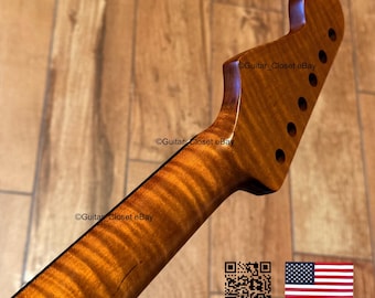Guitar Closet Roasted Flame Maple Rosewood Fingerboard Guitar Neck for Strat Stratocaster fits Fender Allparts & Warmoth bodies SR2E