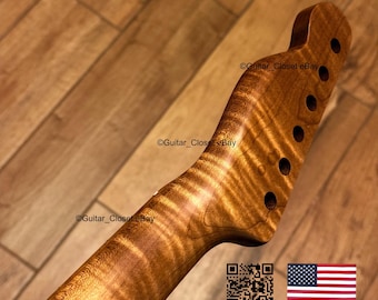 Guitar Closet Roasted Flame Maple Fingerboard Guitar Neck for Tele fits Allparts & Warmoth Telecaster bodies 2TMG