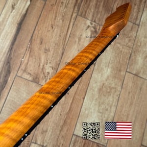 ギタークローゼット ローステッドフレイムメイプル ローズウッド指板 テレキャスター用ギターネック フェンダーオールパーツ＆ウォーモスボディ 2TRI対応 画像 1