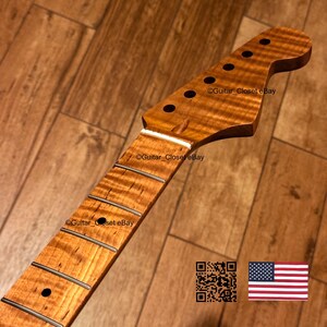 Guitar Closet Roasted Flame Maple Guitar Neck for Strat fits Allparts & Warmoth Stratocaster bodies 2SMC image 3