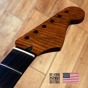 Gitara w kształcie litery V, podstrunnica z palisandru z palonego klonu płomienistego, gryf Clapton Strat Stratocaster, pasuje do korpusów Fender Warmoth VsSRC