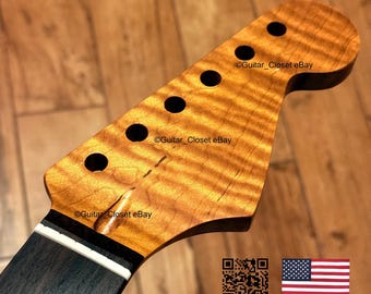 Gitarrenschrank Roasted Flame Maple Palisander Griffbrett Gitarrenhals für Synthesizer passend für Fender Allparts & Warmoth Bodies 2SR1