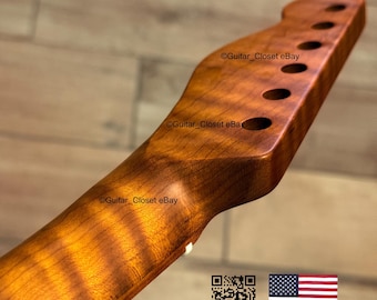 V-Shapes Guitar Closet Roasted Flame Maple Guitar Neck for Tele Telcaster Clapton fits Fender Allparts & Warmoth bodies VsTMD