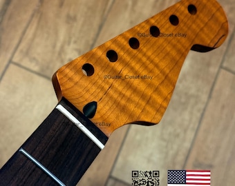 Gitarrenschrank Roasted Flame Maple Palisander Griffbrett Hals, Hals, Hals, Hals, Hals, Halsreif für Fender Allparts & Warmoth SR2F