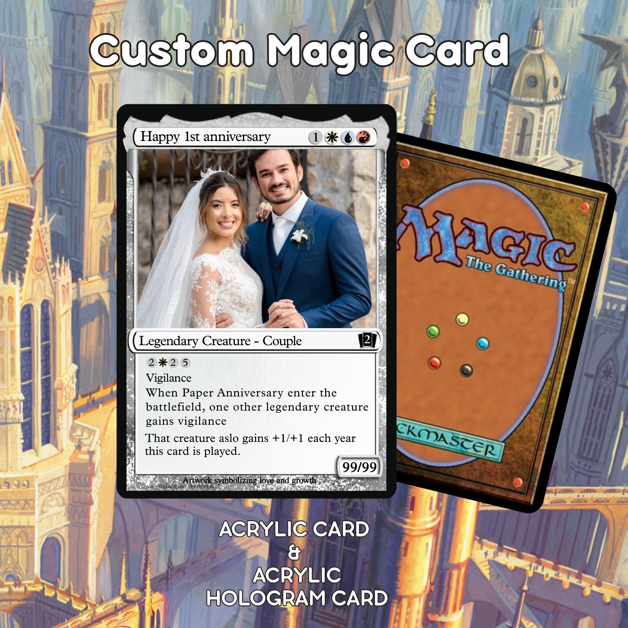 mtg marriage card Magic the Gathering Custom Wedding Cards Custom Text, Color, Photo, An