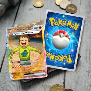 Personalized PokeCard, Personalized Anniversary Trading Card-Anniversary PokeCard, Couple Engagement Wedding Birthday Gift-Custom Photo Card