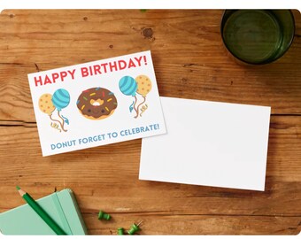 Donut Themed Birthday Card