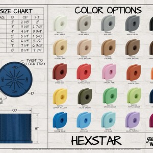 3D Printed Planter Pot "Hexstar" with Tray: Modern Indoor Plant Pot, Small, Medium and Large & Multiple Colors - 2", 3", 4", 5", 6", 7" 8" imagen 2