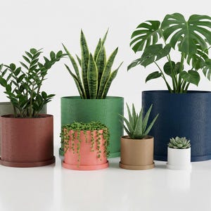 3D Printed Planter Pot "Hexstar" with Tray: Modern Indoor Plant Pot, Small, Medium and Large & Multiple Colors - 2", 3", 4", 5", 6", 7" 8" imagen 10