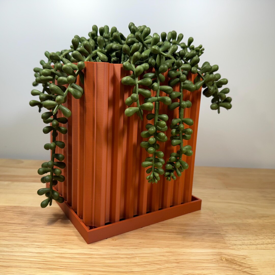 3D Printed "joann" Modern Square Planter Pot With Tray: Modern Indoor ...