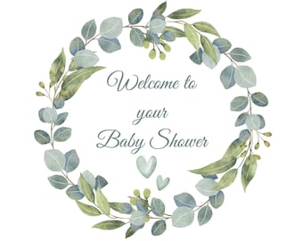 Letrero de bienvenida digital para baby shower: plantilla de letrero de bienvenida para baby shower, descarga instantánea