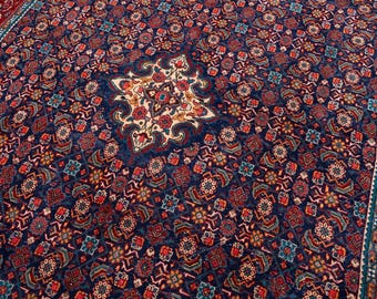 10x13 Vintage Rug, Turkish Rug, Blue Rug, Living Room Rug, Anatolian Wool Rug, Oversized Rug, Antique Rug, 9'5" x 12'6"