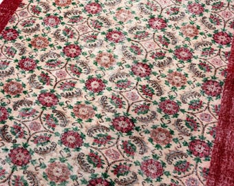 6x9 Vintage Rug, Turkish Rug, Large Area Rug, Oushak Rug, Living Room Rug, Wool Rug, Boho Rug, Carpet, 5'6" x 9'3"