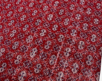 7x11 Vintage Rug, Turkish Rug, Red Rug, Anatolian Wool Rug, Rustic Rug, Farmhouse Kitchen Rugs, 7' x 10'7"