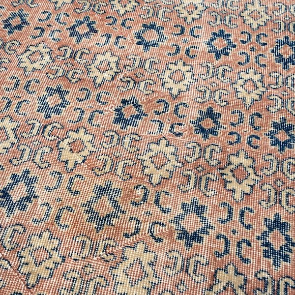 Alfombra vintage de 10 x 18 cm, turca, tribal, floral, de Anatolia, para entrada, oushak, para dormitorio, hecha a mano, 1,10 m x 1,98 m