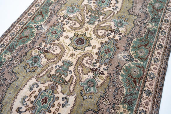 7x11 Vintage Rug, Anatolian Turkish Rug, Large Oushak Carpet, Handmade Oriental Antique Rug