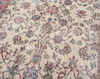 4x7 Vintage Rug, Floral Anatolian Rug, Turkish Carpet, 3'7" x 6'7"