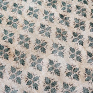 7x10 Vintage Rug, Anatolian Boho Rug, Green Floral Rug, Oushak Turkish Rug, Large Living Room Rug, 6'7" x 10'2" image 17