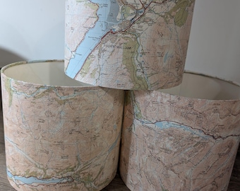 Personalised - Made to Order: Handmade Recycled OS Map Lampshade