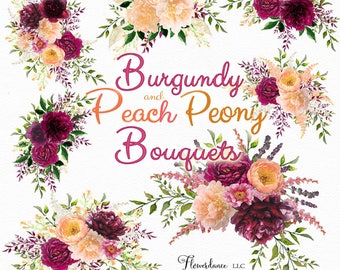 burgundy and peach wedding