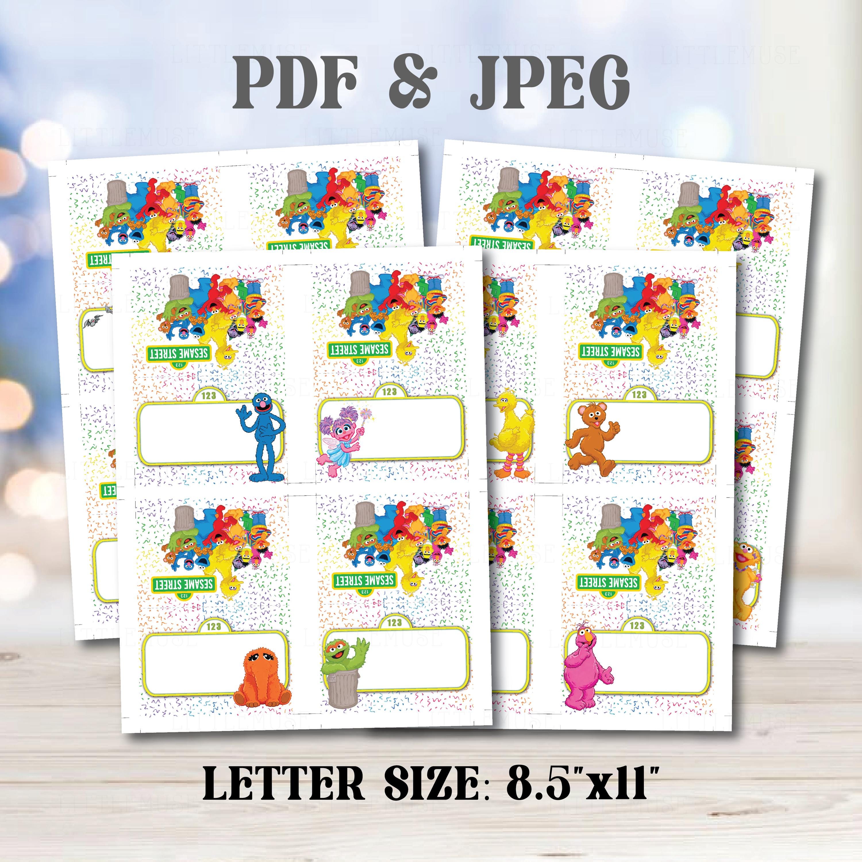 Puppet Labels Digital Sesame Puppet Labels, Food Tent, Table Name Card - Instant ...