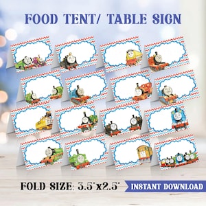 Etiquetas digitales para trenes, carteles para comida, tarjetas de mesa, adornos para mesas - Descarga instantánea