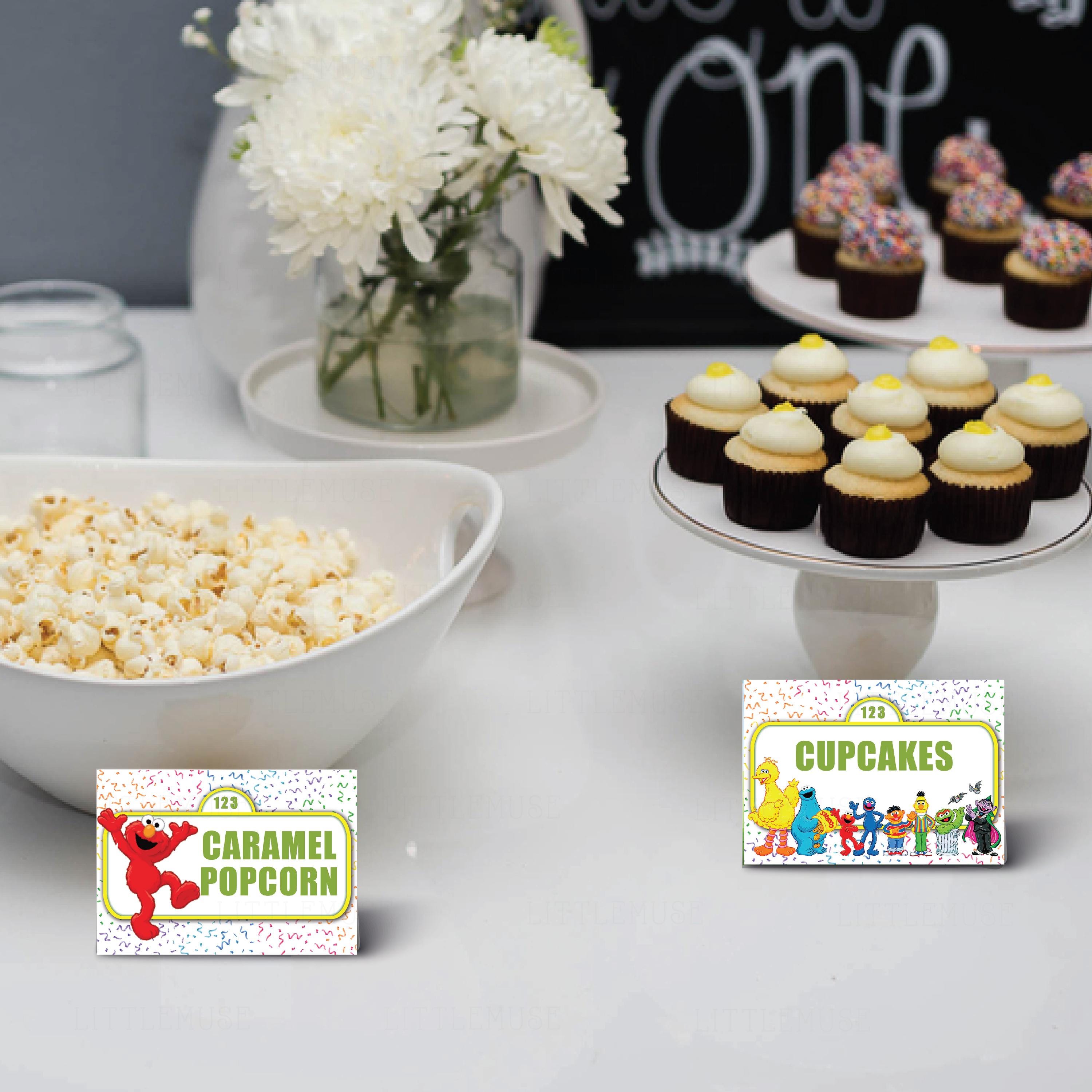 Puppet Labels Digital Sesame Puppet Labels, Food Tent, Table Name Card - Instant ...