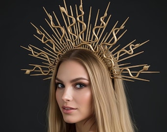 Gothic Medusa Snake Headband: Handmade Halloween Costume Headpiece and crown