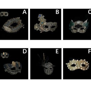 Ornate Venetian Masquerade Mask - Luxury Gothic Lace Eye Masks with Feathers and Crystals image 10