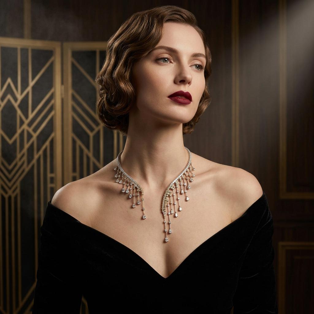 necklace for evening dress Kalon Bandage Long Sleeve Maxi Pearl Necklace Dress – Mara Blak main image 1