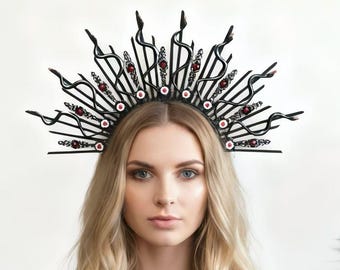 Gothic Medusa Snake Headband: Handmade Halloween Costume Headpiece and crown