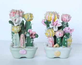 Vintage Ceramic Cactus Set, Vintage Cactus, Vintage Cacti, Vintage Ceramics, 1960s 1970s Cactus Plant Set